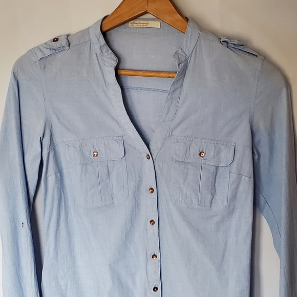 Stradivarius Zara Long Sleeve Women's Shirt Roll Tab Sleeve - Picture 3 of 8